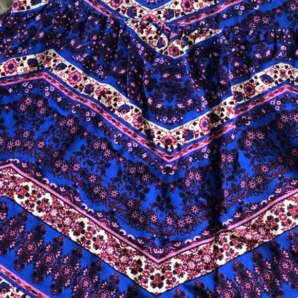 Forever21 Floral Chevron Elastic Waistband Soft Comfy Miniskirt Size M - Picture 3 of 6